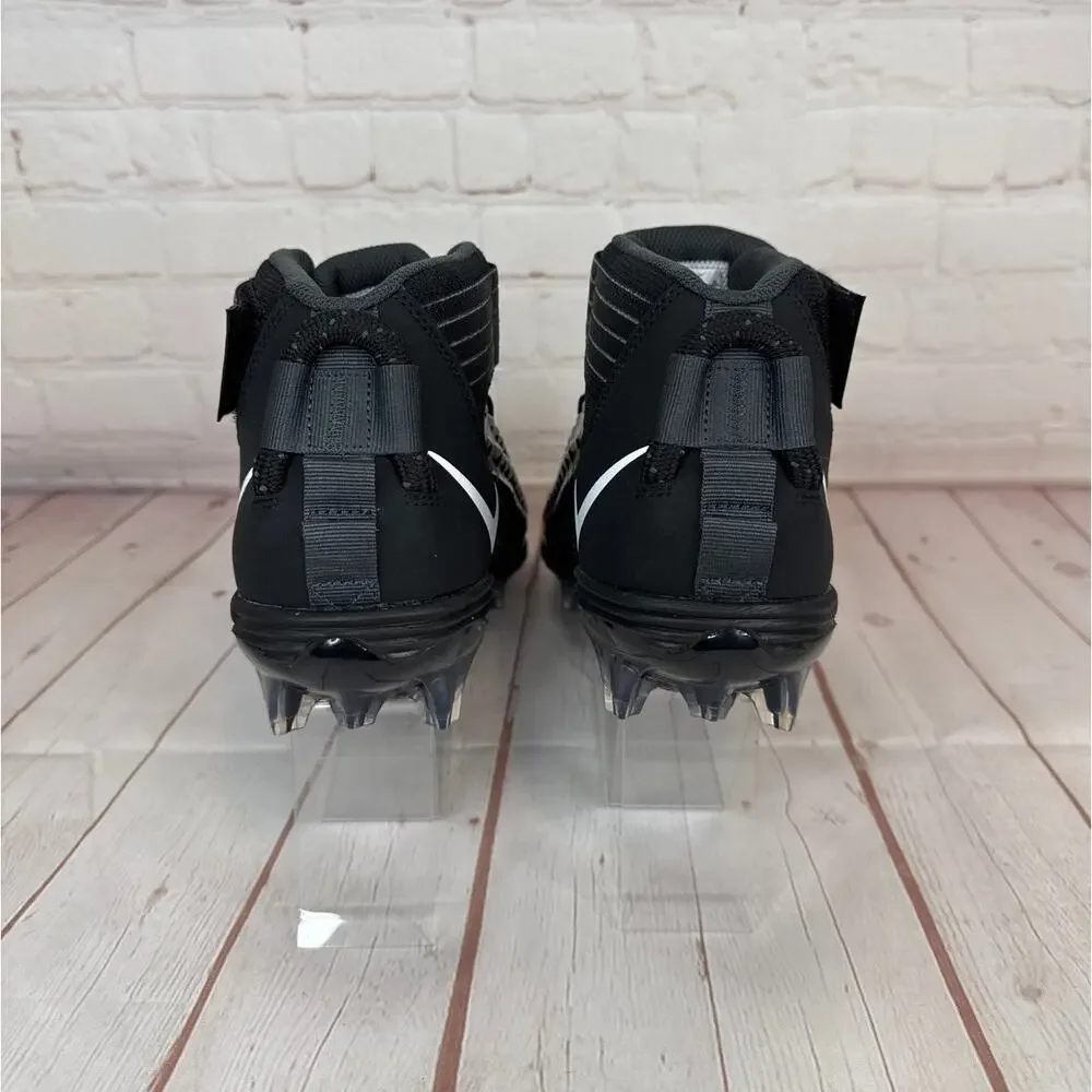 Nike Force Savage Pro 2 Mid Black White Football Cleats Mens Sz 10.5 AH4000-002 - Picture 9 of 11